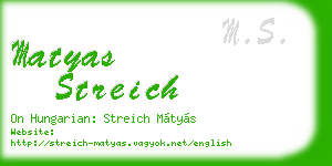 matyas streich business card