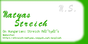 matyas streich business card